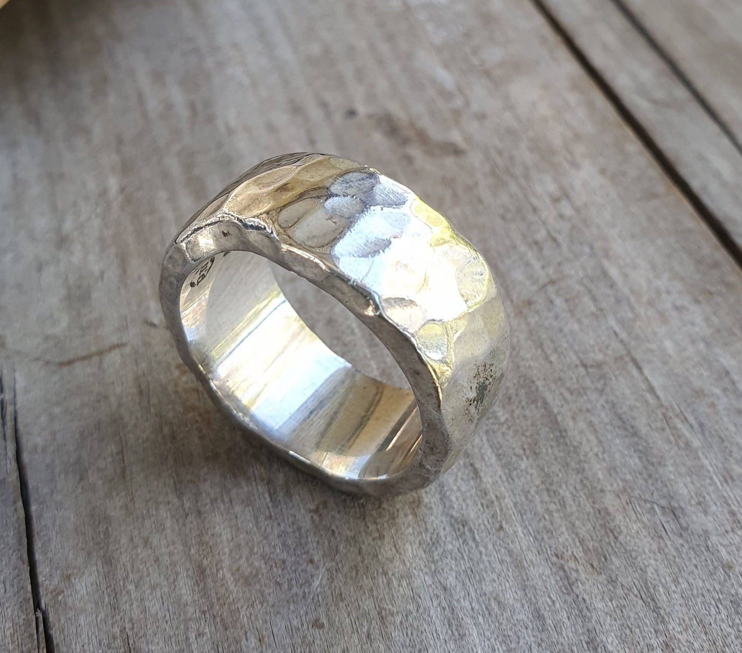 thick heavy ring,10mm solid  925sterling silver,hammered,rustic,nugget,steampunk,mens wedding dress ring,mans band