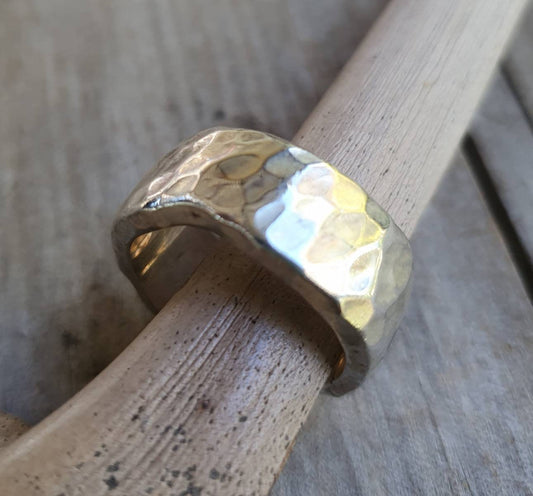 thick heavy ring,10mm solid  925sterling silver,hammered,rustic,nugget,steampunk,mens wedding dress ring,mans band