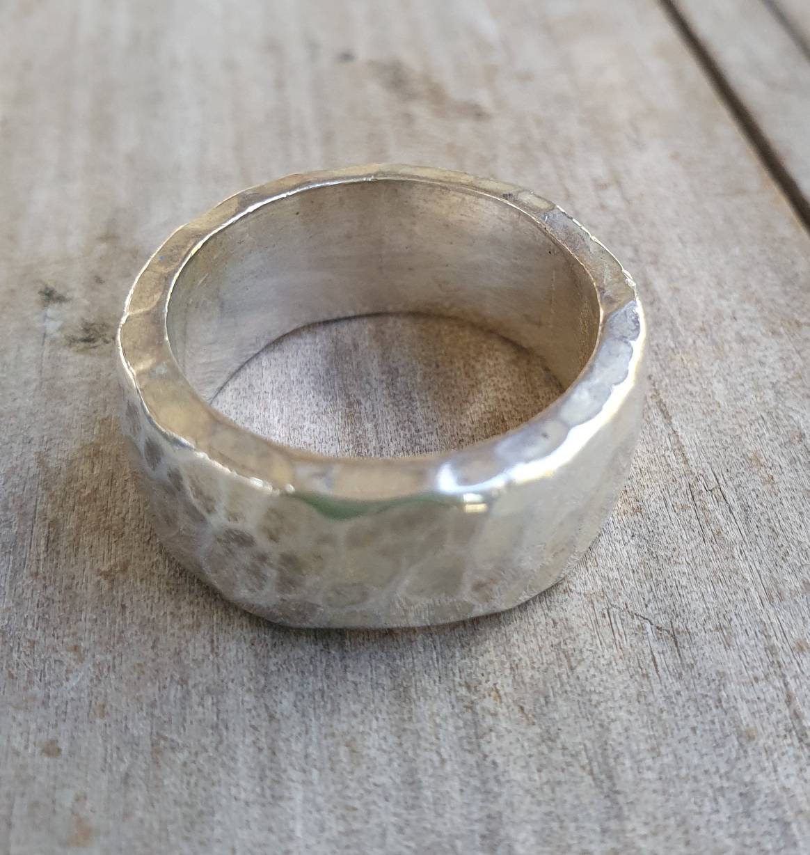 thick heavy ring,10mm solid  925sterling silver,hammered,rustic,nugget,steampunk,mens wedding dress ring,mans band