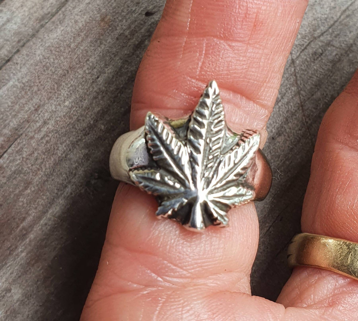 Marijuana ring, dope,weed, cannabis,mull,hippy,boho, sterling silver ring,hand made,organic jewelry,stoner,medical marijuana
