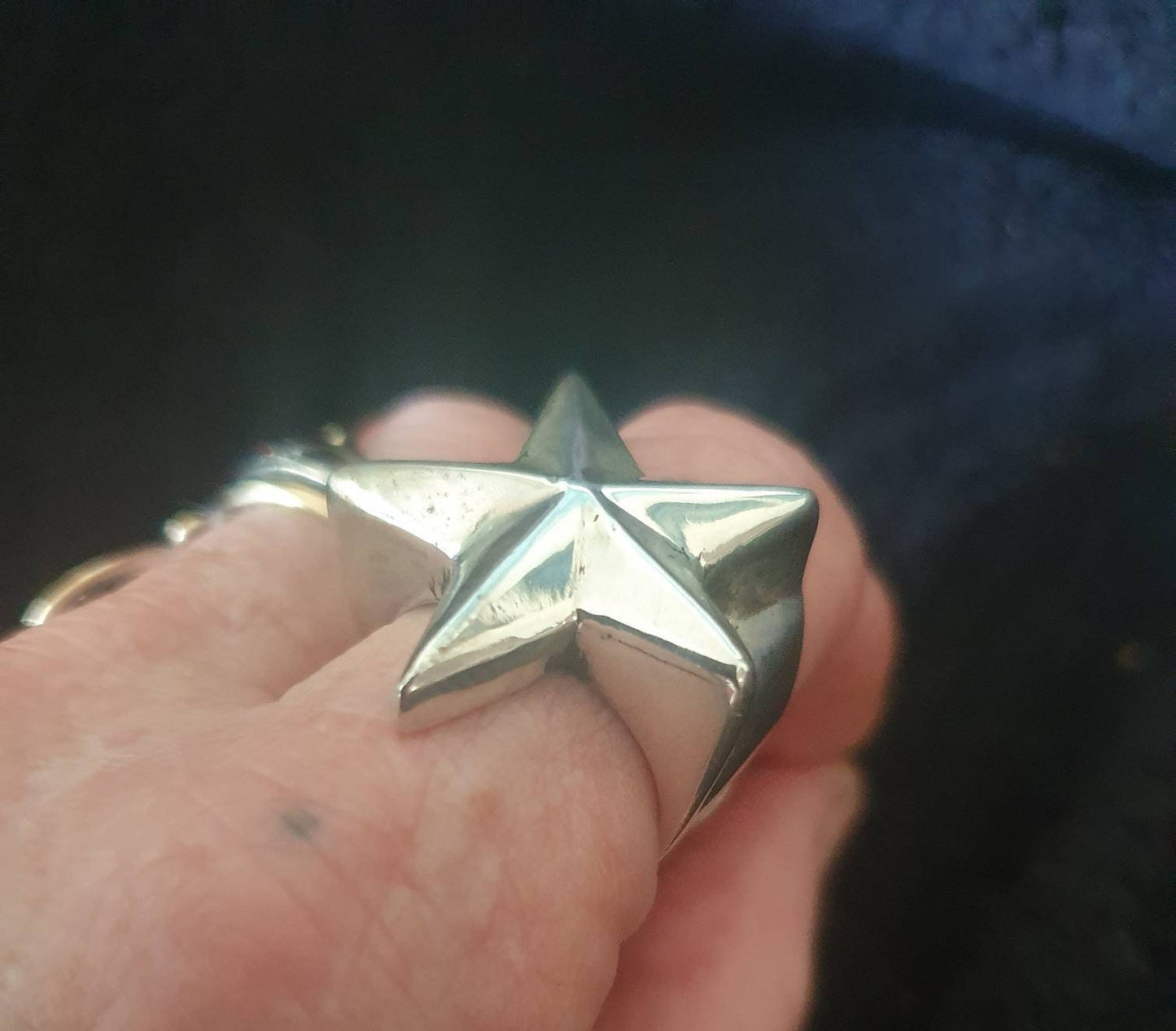 Star ring,Sterling silver,X Large caltex star unisex,five pointed star,chunky ring,unisex,boho,hipster,designer fashion,