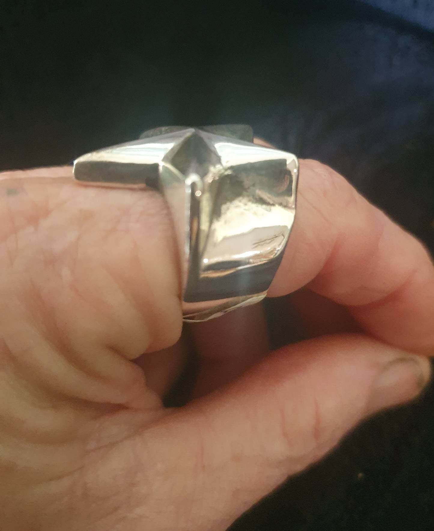 Star ring,Sterling silver,X Large caltex star unisex,five pointed star,chunky ring,unisex,boho,hipster,designer fashion,
