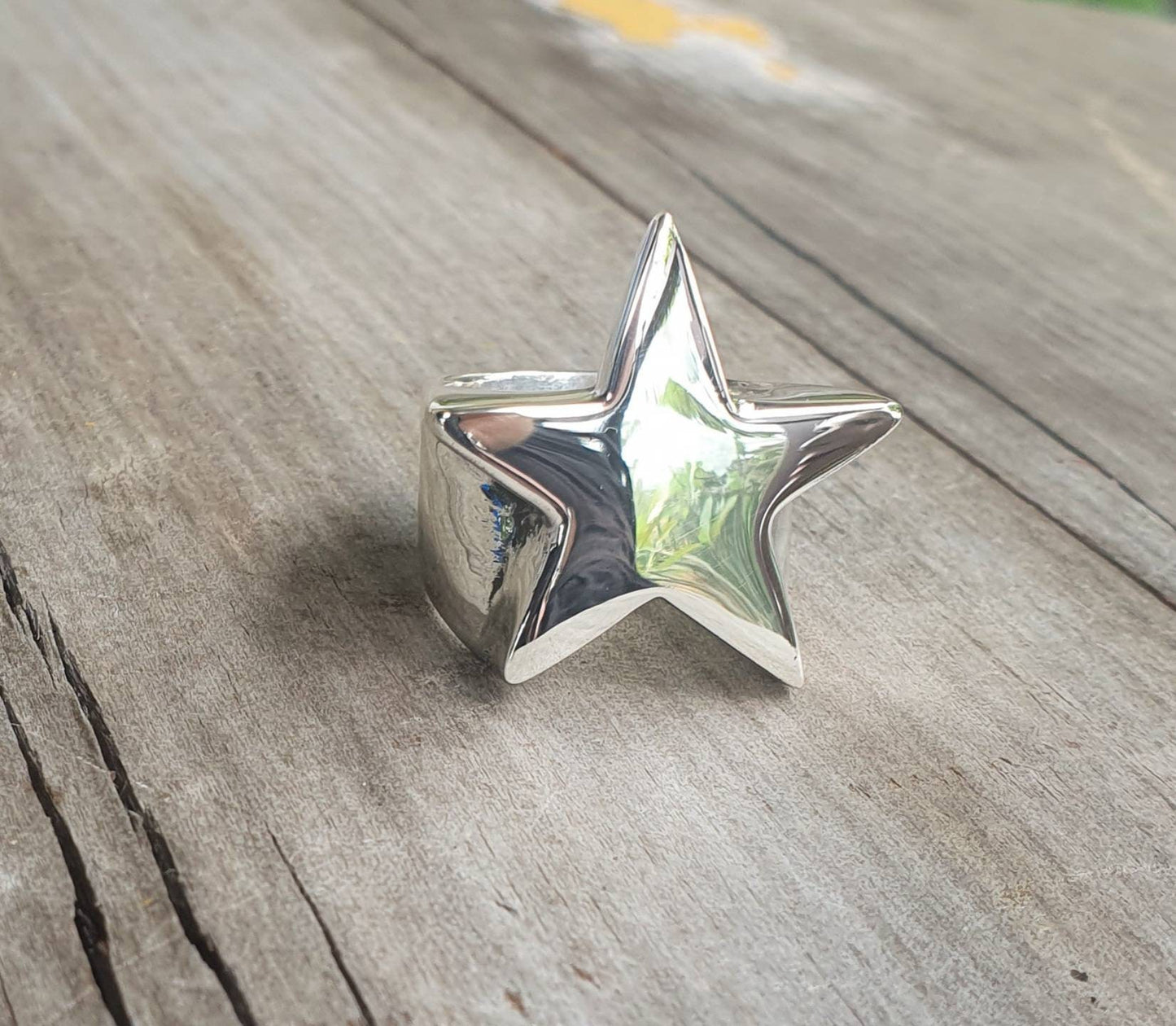 Large star ring,925 Sterling silver,flat solid,five pointed star,chunky ring,unisex,boho,hipster,designer fashion,
