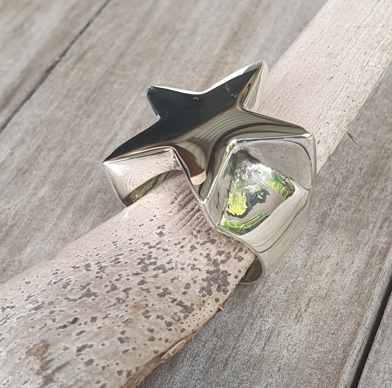 Large star ring,925 Sterling silver,caltex star,five pointed star,chunky ring,unisex,boho,hipster,designer fashion,