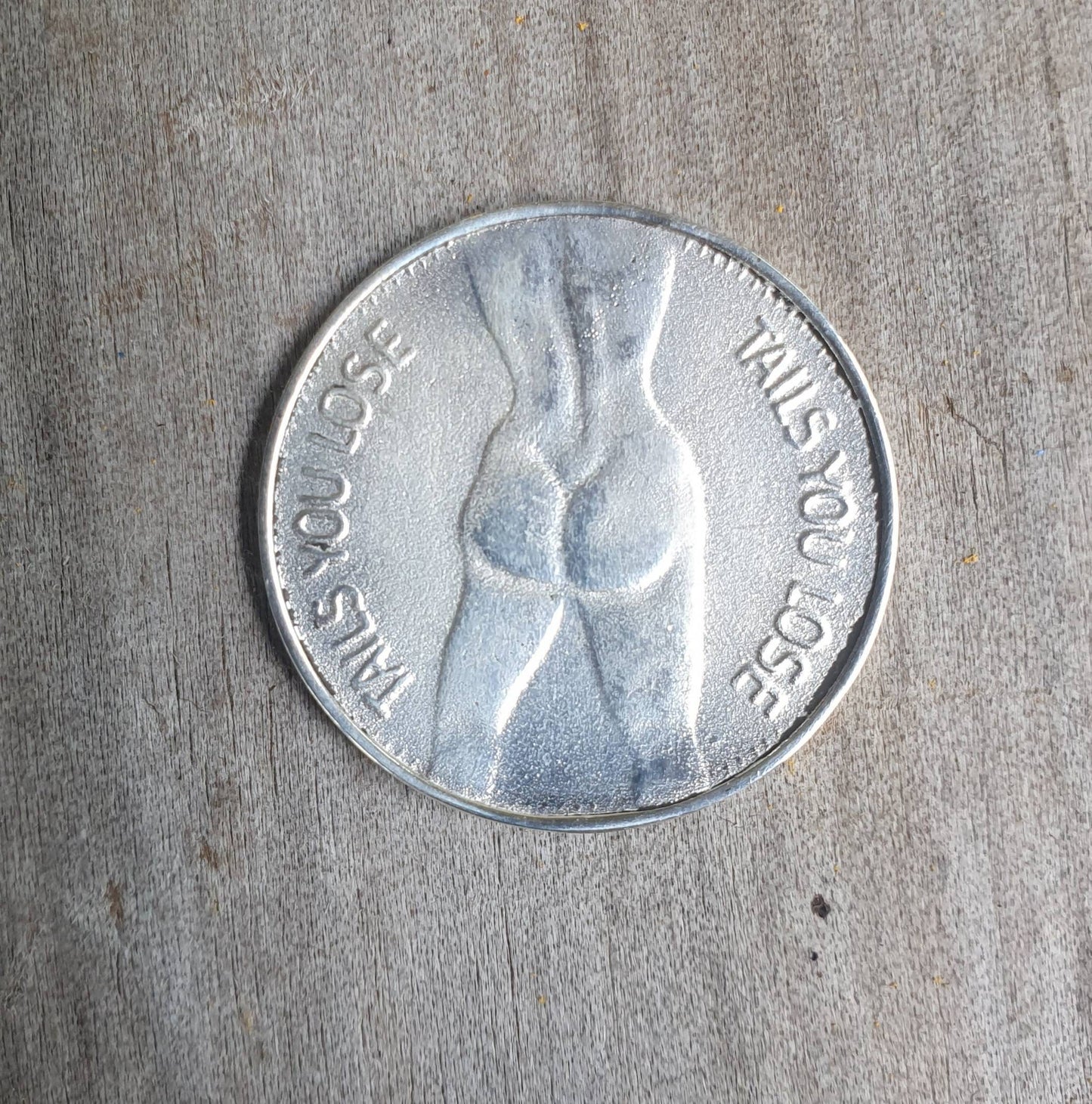 Silver coin,heads and tails coin, sterling silver.flip a coin,naked lady