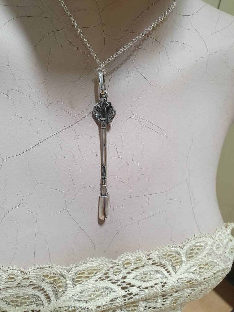 Lion head pendant,salt spoon,small spice sp oon,solid sterling silver, handmade  unique, collectors sp oon