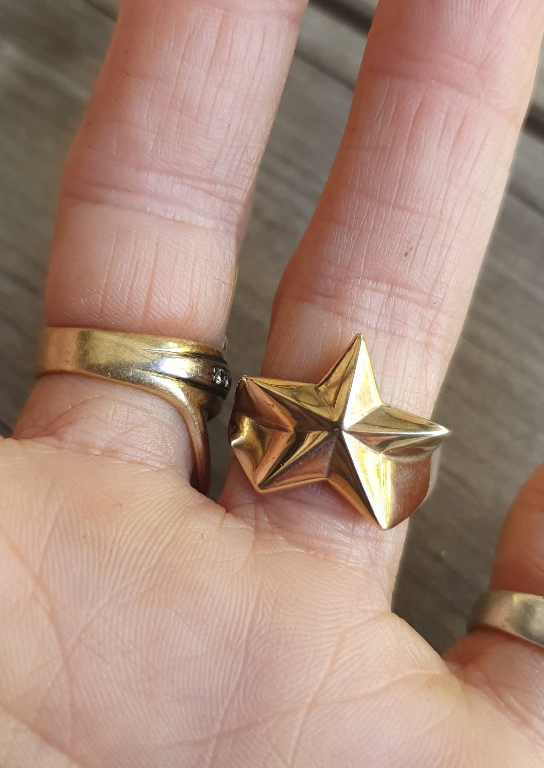 9k Gold star ring,solid 9k/9ct gold,caltex star,solid,handmade,unisex,boho,new age,gypsy,astrology,goddess,hipster,rockabilly,