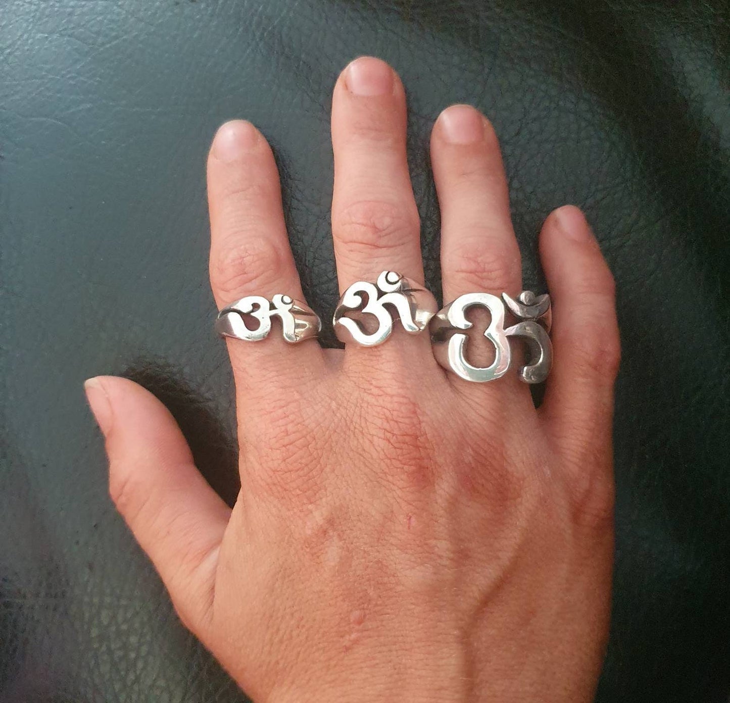 OM rings STERLING SILVER,peace,yoga,meditation,oneness,4 sizes available