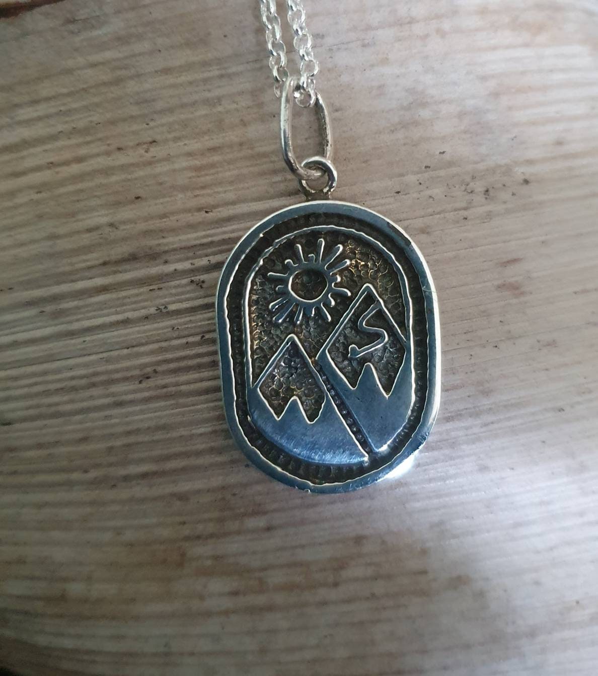 Trekking Snow mountains,925 sterling silver,nordic,ski walking,hiking pendant,snowboard,shinrin-yoku