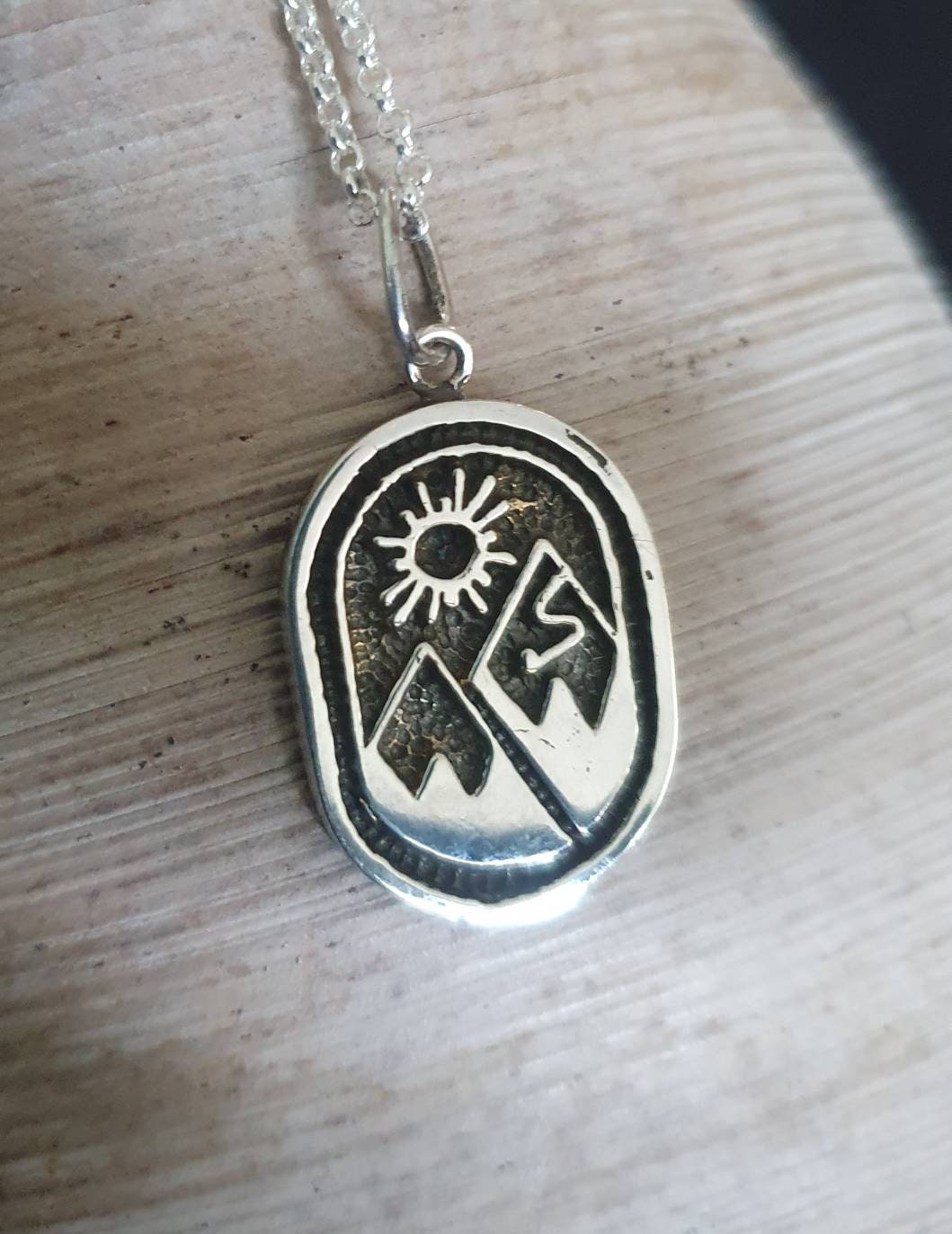 Trekking Snow mountains,925 sterling silver,nordic,ski walking,hiking pendant,snowboard,shinrin-yoku