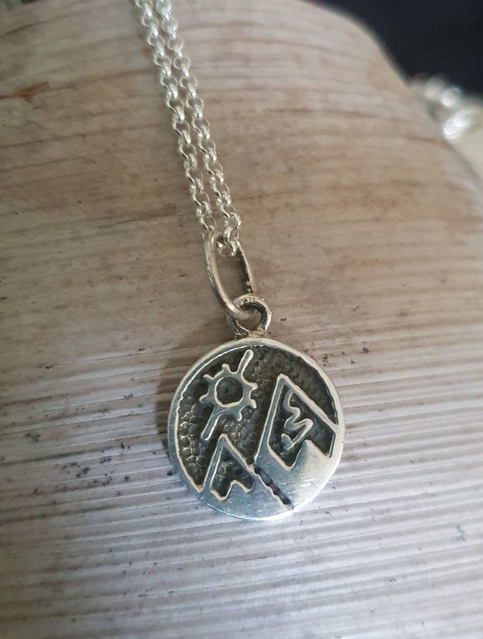 Snow mountains,sterling silver,ski pendant,snowboard pendant,handmade,