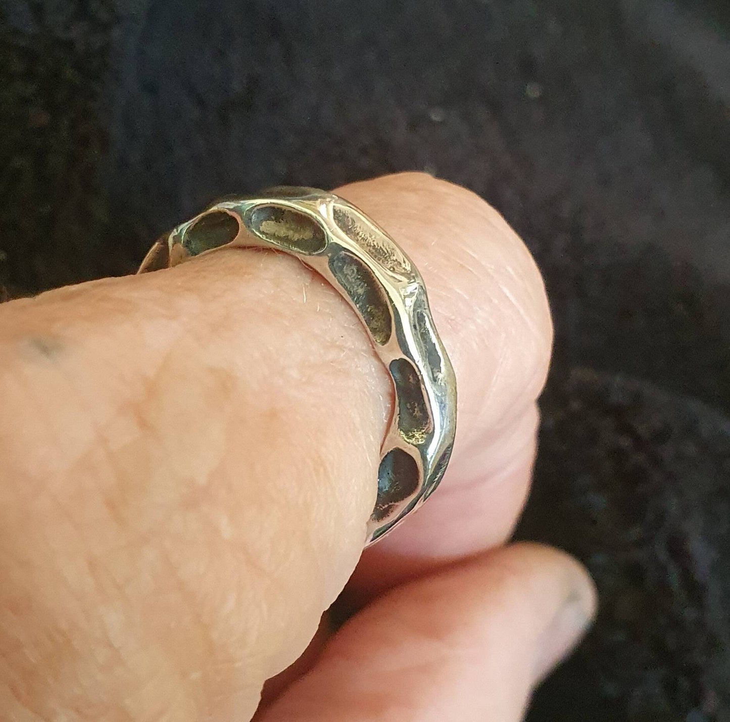 Nugget hammered ring, solid 925 Sterling silver,stacker band,industrial, rustic wedding band, unisex,men's fashion,handmade,steampunk