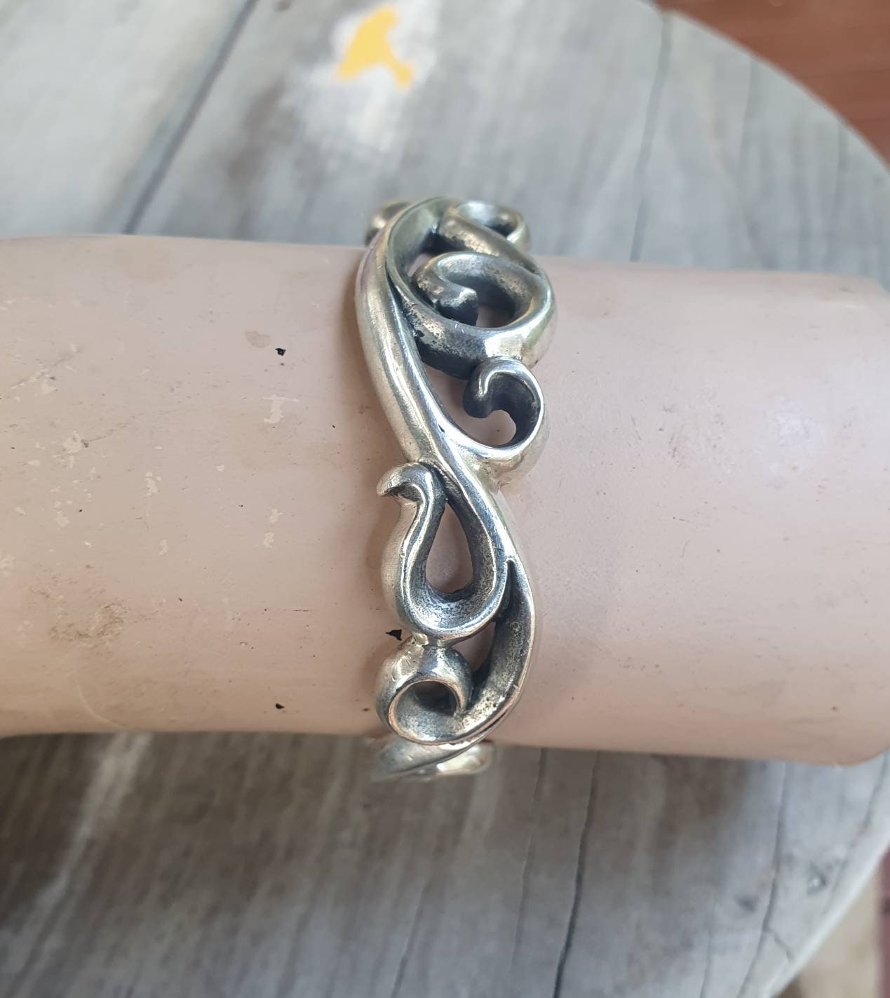 Silver cuff bracelet,925  solid sterling silver,heavy chunky swirl bangle,tribal curl ,unisex,boho,handmade,