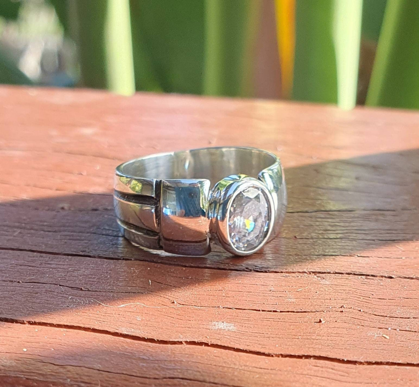 Cz ring,sterling silver,cubic zirconia,unisex band,handmade,boho,gypsy,gemstone ring,silver wedding ring,new age,