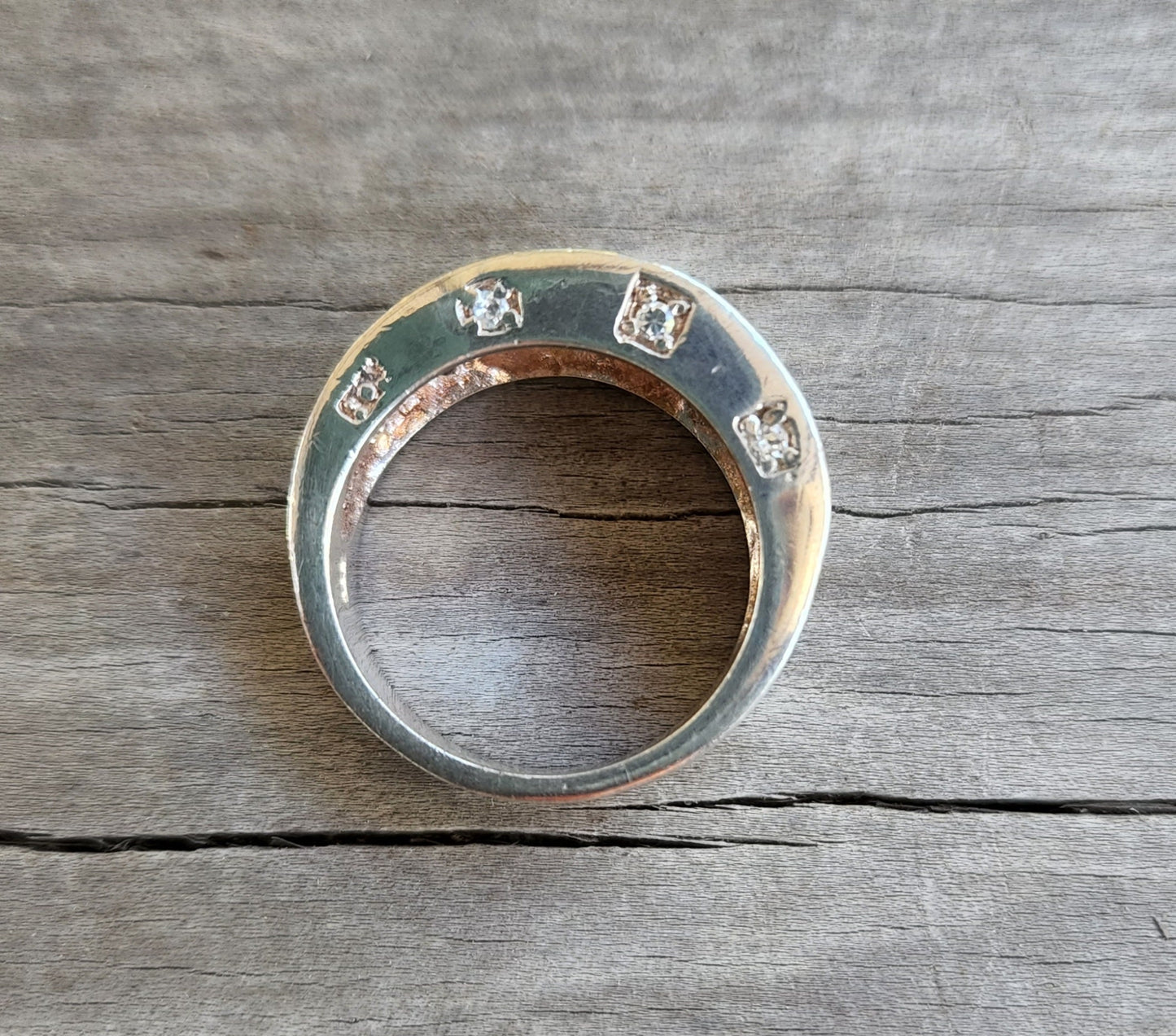Classic Silver ring,cubic zirconia band,cz,sterling silver,vintage elegance,bling,wedding dress ring,bling stone ring,