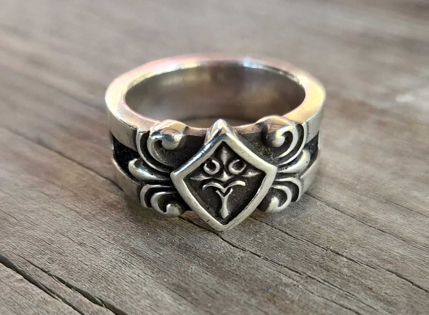 Tree of life,Medievil cross ring,sterling silver,cross ring,victorian,vintage,mans wedding, celtic cross,shield,steampunk,knights templar