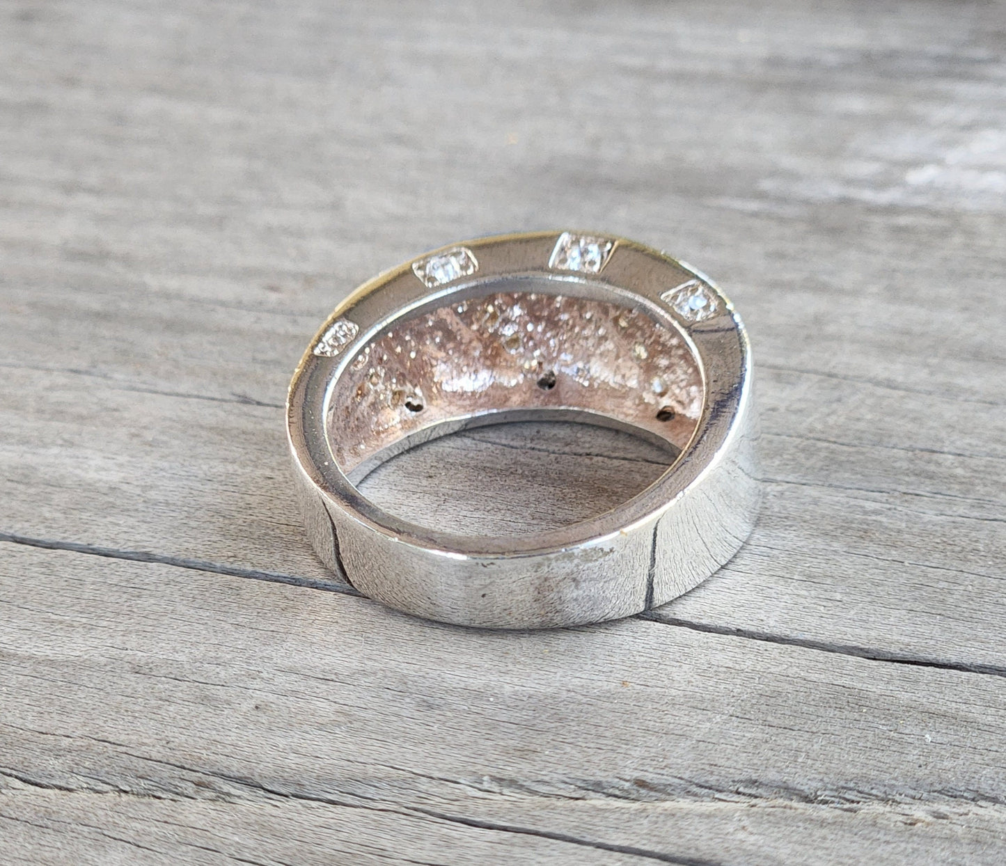 Classic Silver ring,cubic zirconia band,cz,sterling silver,vintage elegance,bling,wedding dress ring,bling stone ring,