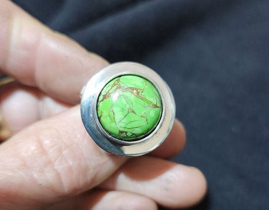 Moshave turquoise ring,sterling silver,large chunky ring,boho,large gemstone ring,handmade,retro ring,modern