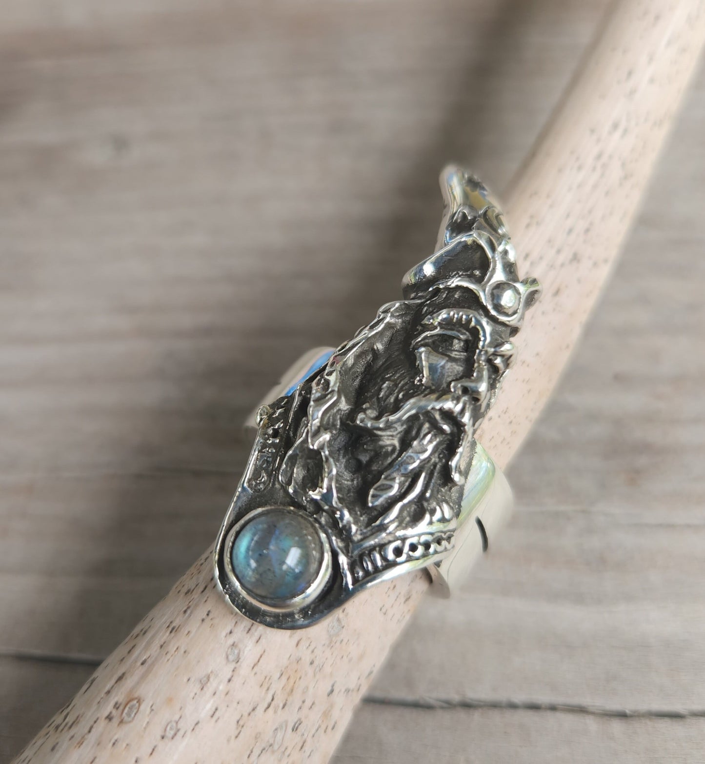wizard ring,sterling silver,handmade large long ring,witch,wiccan,magic,fantasy,mythical,occult,merlin,harry...