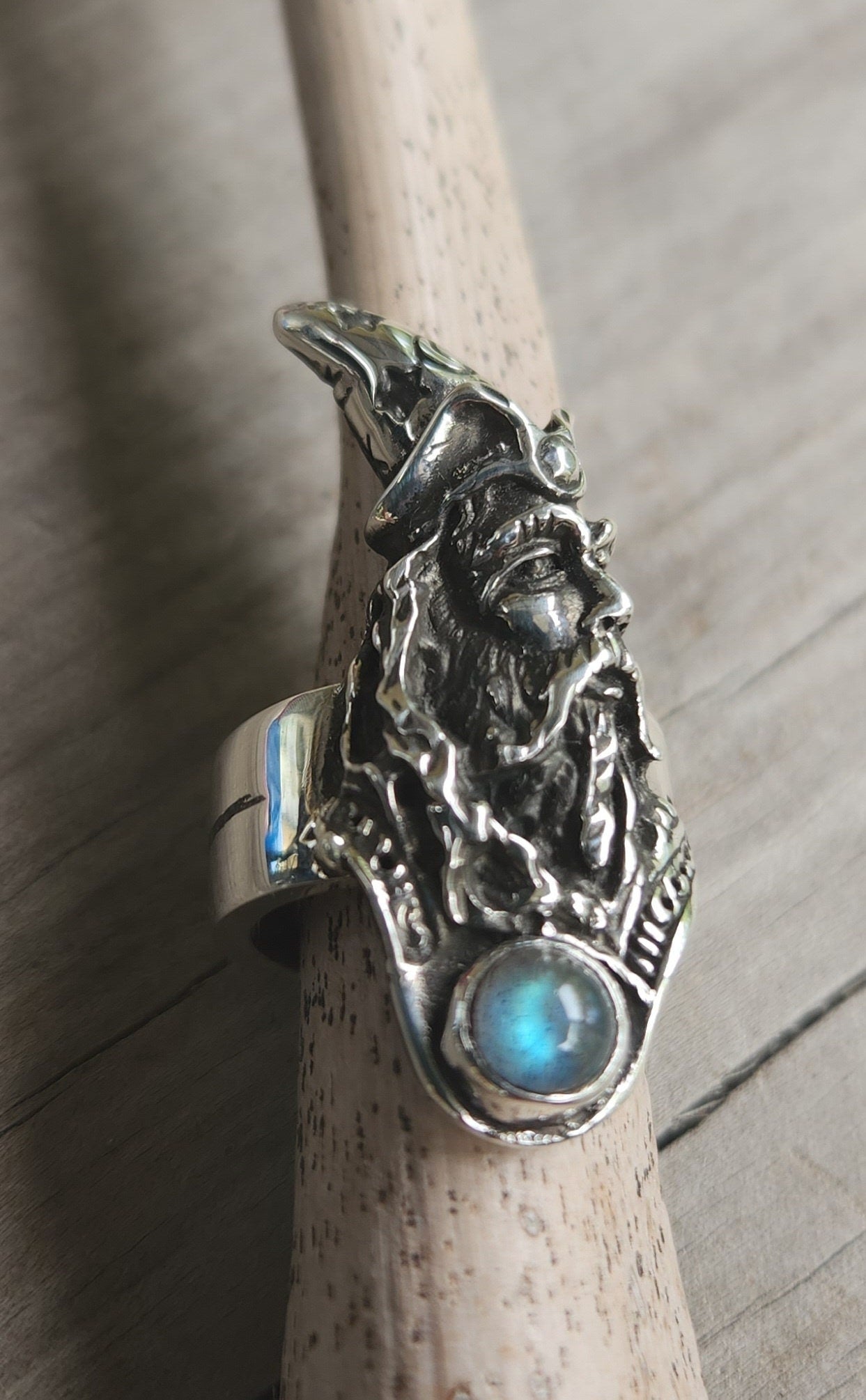 wizard ring,sterling silver,handmade large long ring,witch,wiccan,magic,fantasy,mythical,occult,merlin,harry...
