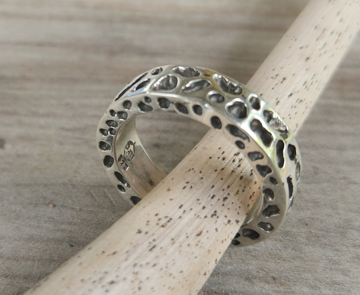 Nugget ring,chunky,Sterling silver,industrial,thick  rustic ,hammered ,wedding band, unisex,men's fashion,handmade,steampunk,designer,