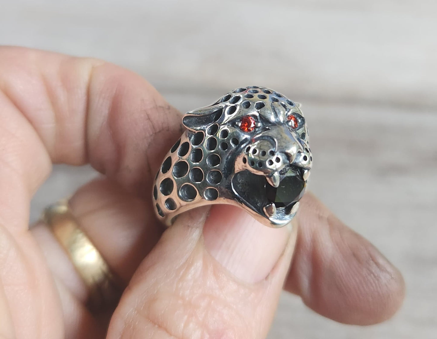 Cheater ring,sterling silver,leopard,lion,tiger,Leo,animal,handmade,hipster,boho,womens fashion