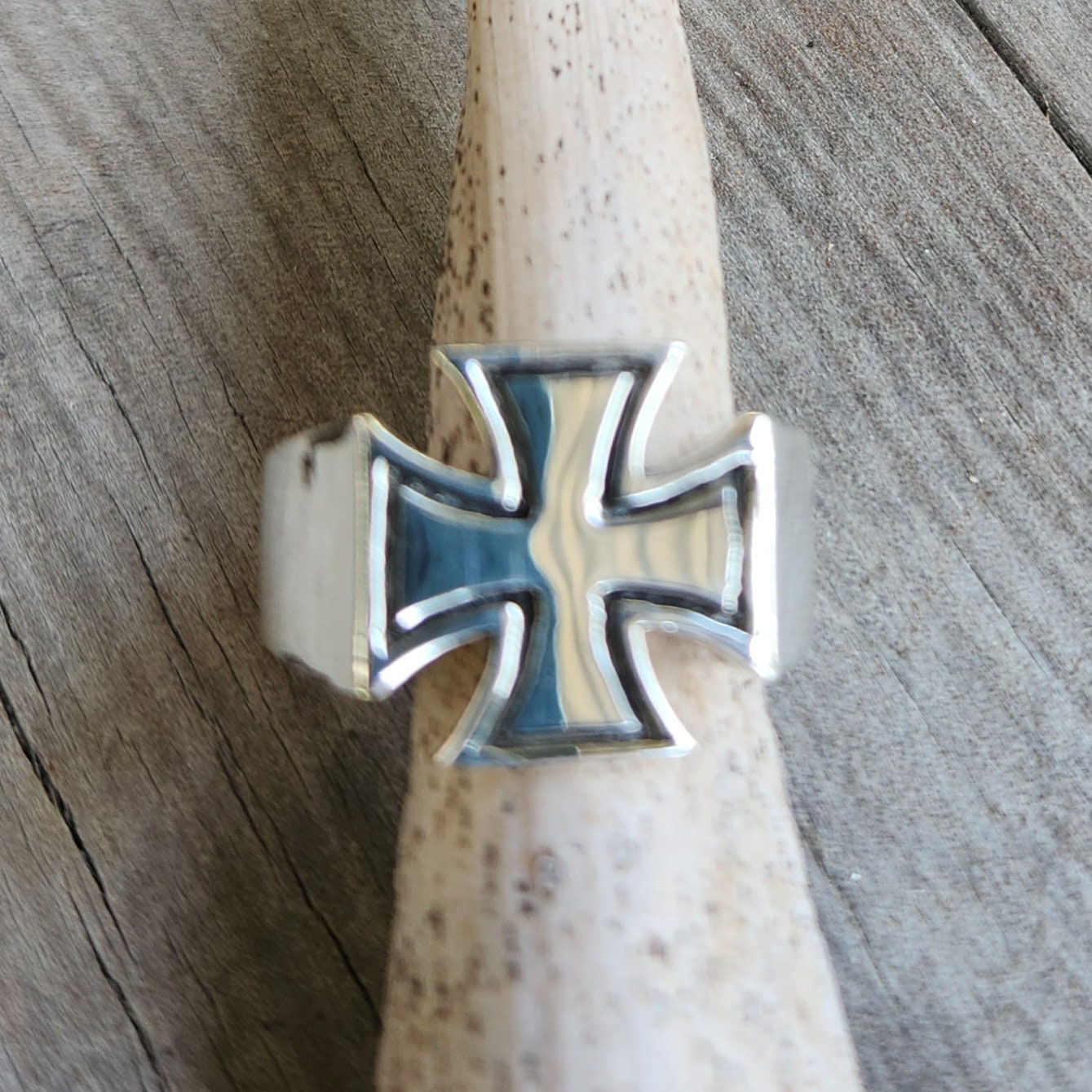 Maltese cross ring, solid sterling silver, knights templar, celtic,even sided cross,steampunk,gothic,