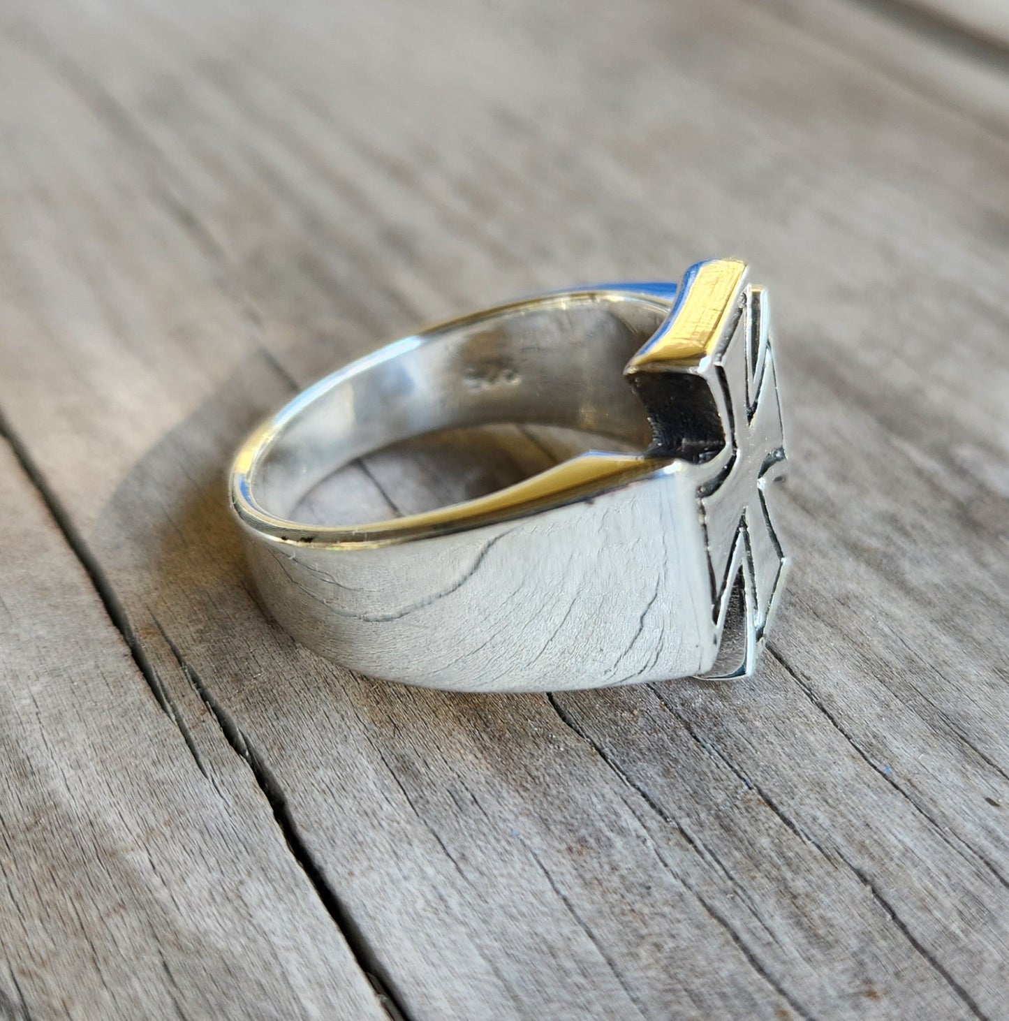 Maltese cross ring, solid sterling silver, knights templar, celtic,even sided cross,steampunk,gothic,