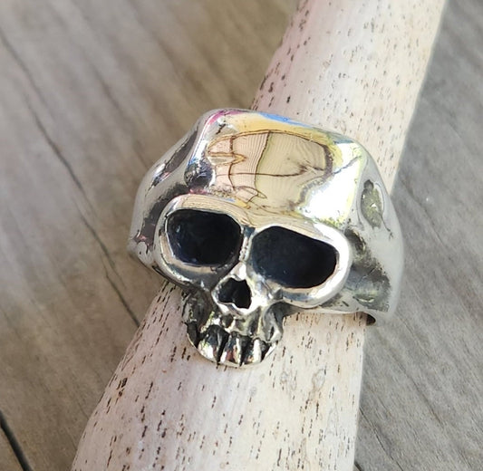 skull ring alchemy sterling silver ring steampunk pirate gothic punk pirate