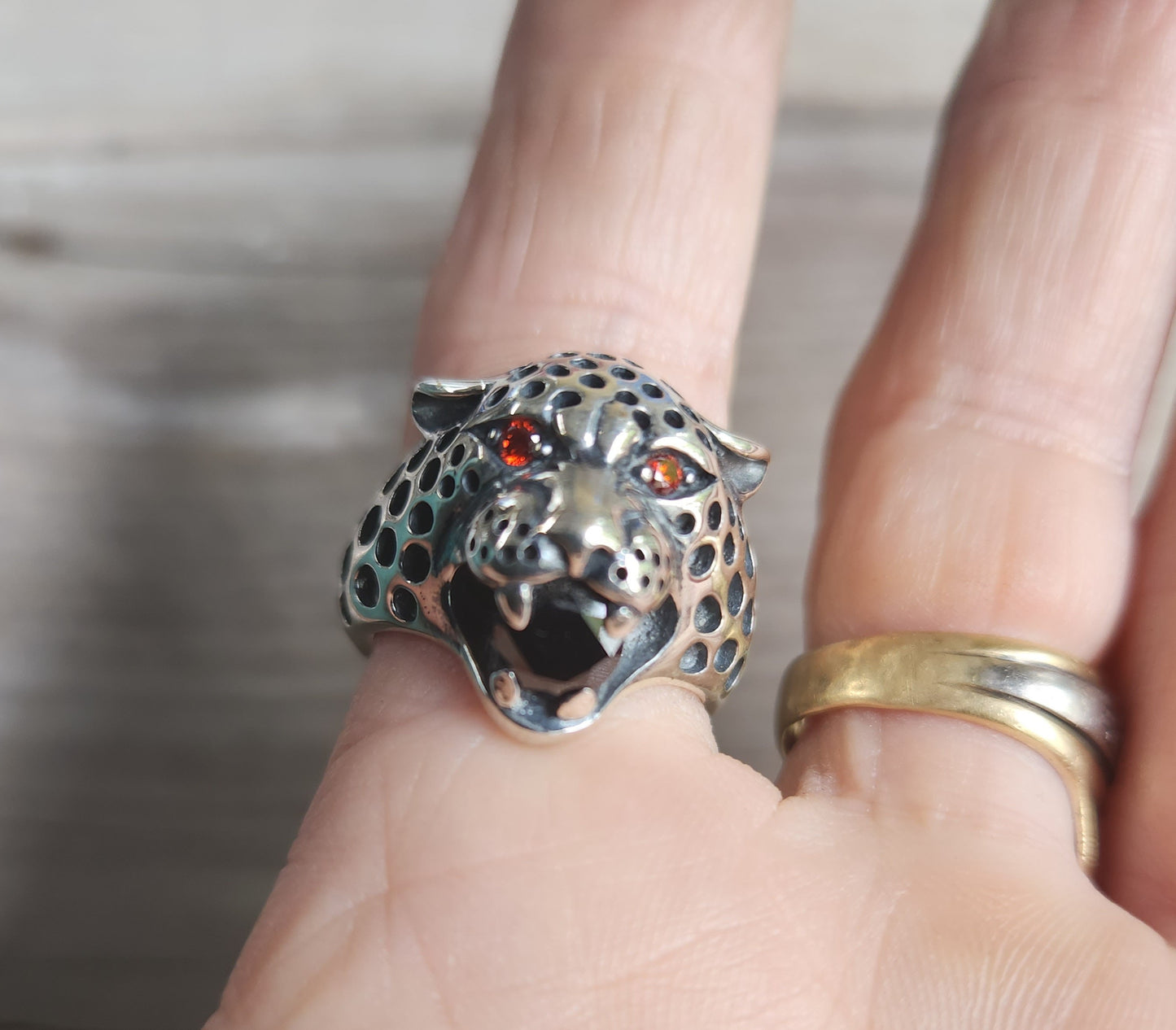 Cheater ring,sterling silver,leopard,lion,tiger,Leo,animal,handmade,hipster,boho,womens fashion