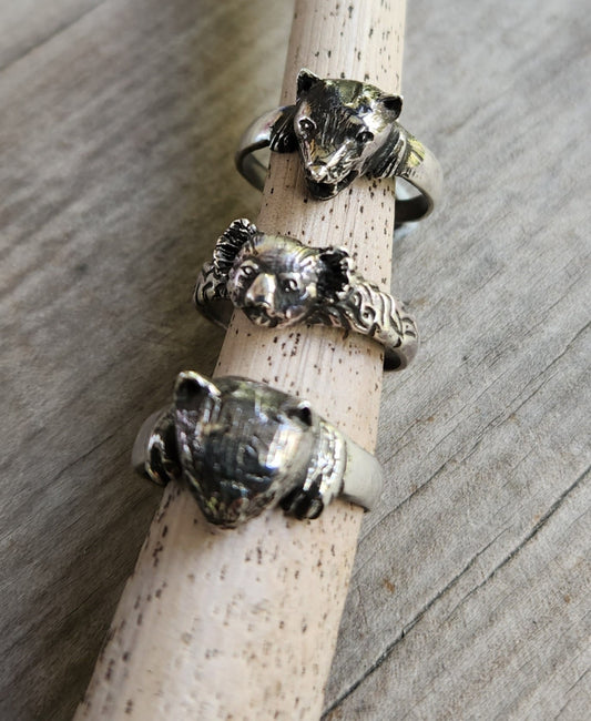 Koala bear ring,sterling silver,wombat,Tasmanian devil,bear ring, Australian animal jewellery,