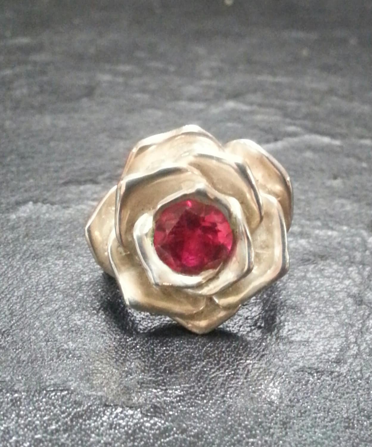 Large silver rose ring,925 sterling silver, alternative steampunk gothic art nouveau victorian punk