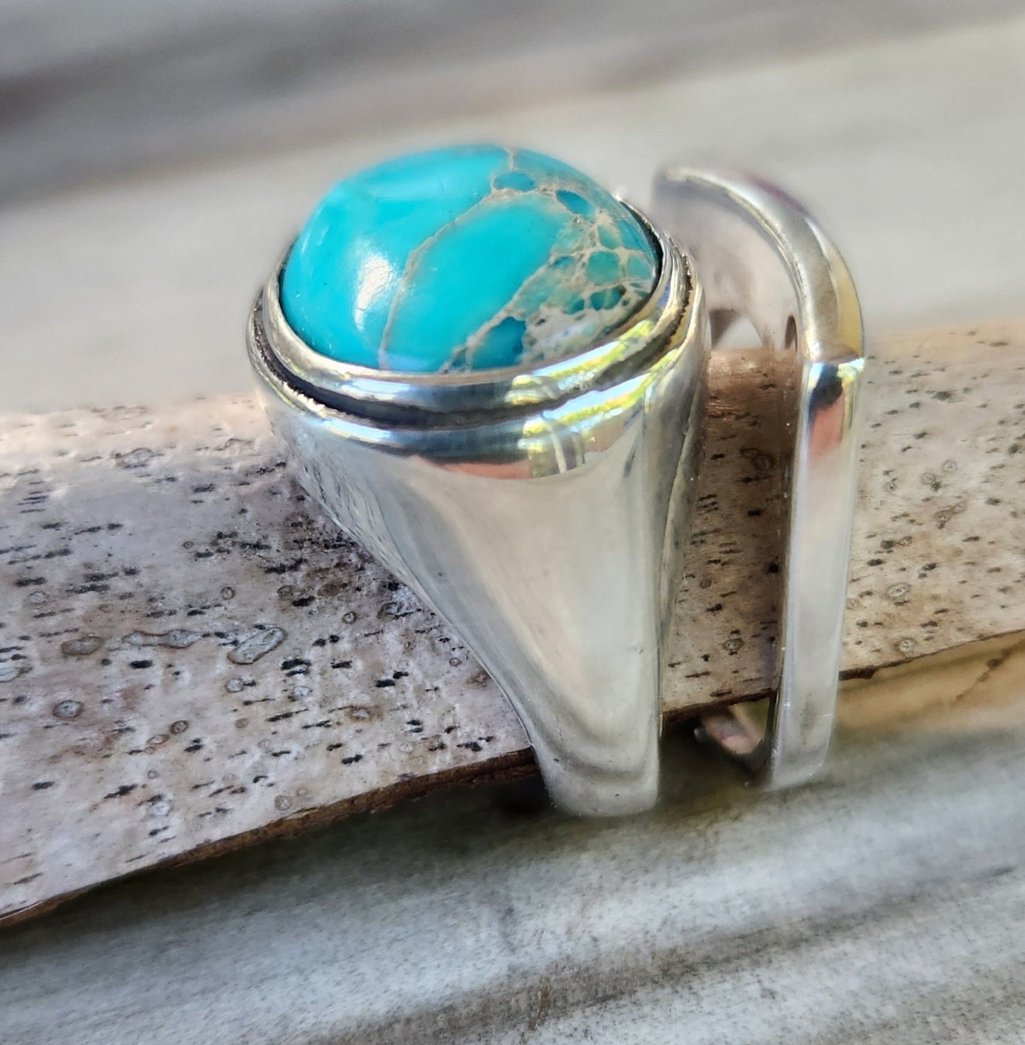 Large black stone ring, 925 sterling silver,black acrylic hand made,boho,chic,goddess,woodland