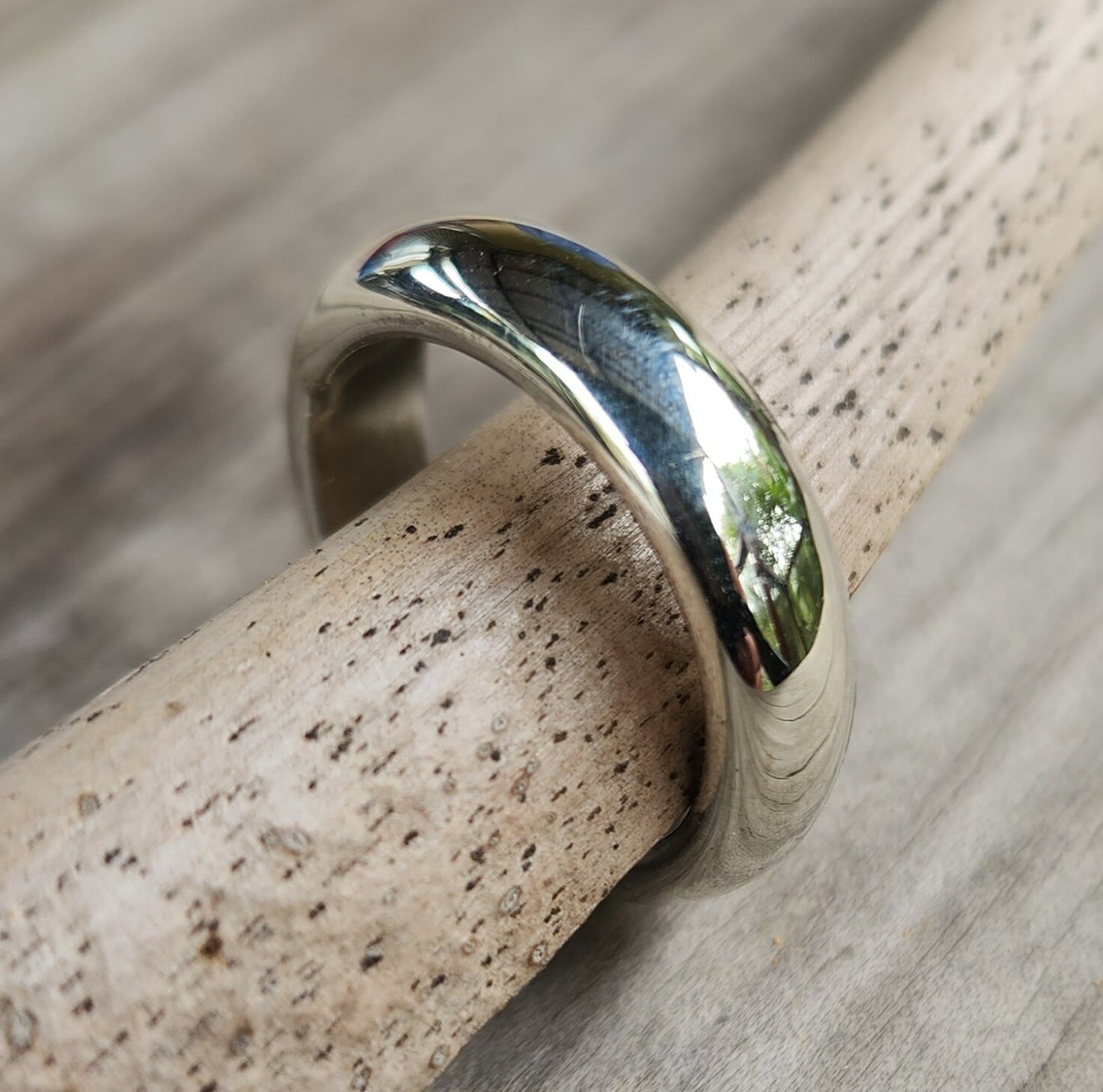 Silver band 5.4m,solid,plain sterling silver ring,half round band,wedding,dress ring,boho,unisex,handmade,d shape ring,chunky ring,