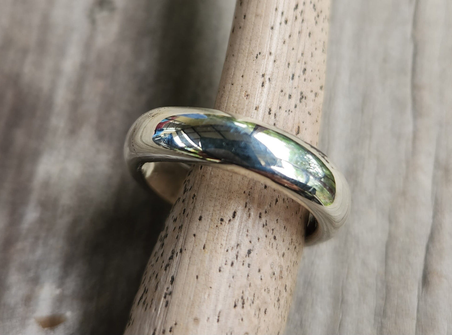 Silver band 5.4m,solid,plain sterling silver ring,half round band,wedding,dress ring,boho,unisex,handmade,d shape ring,chunky ring,