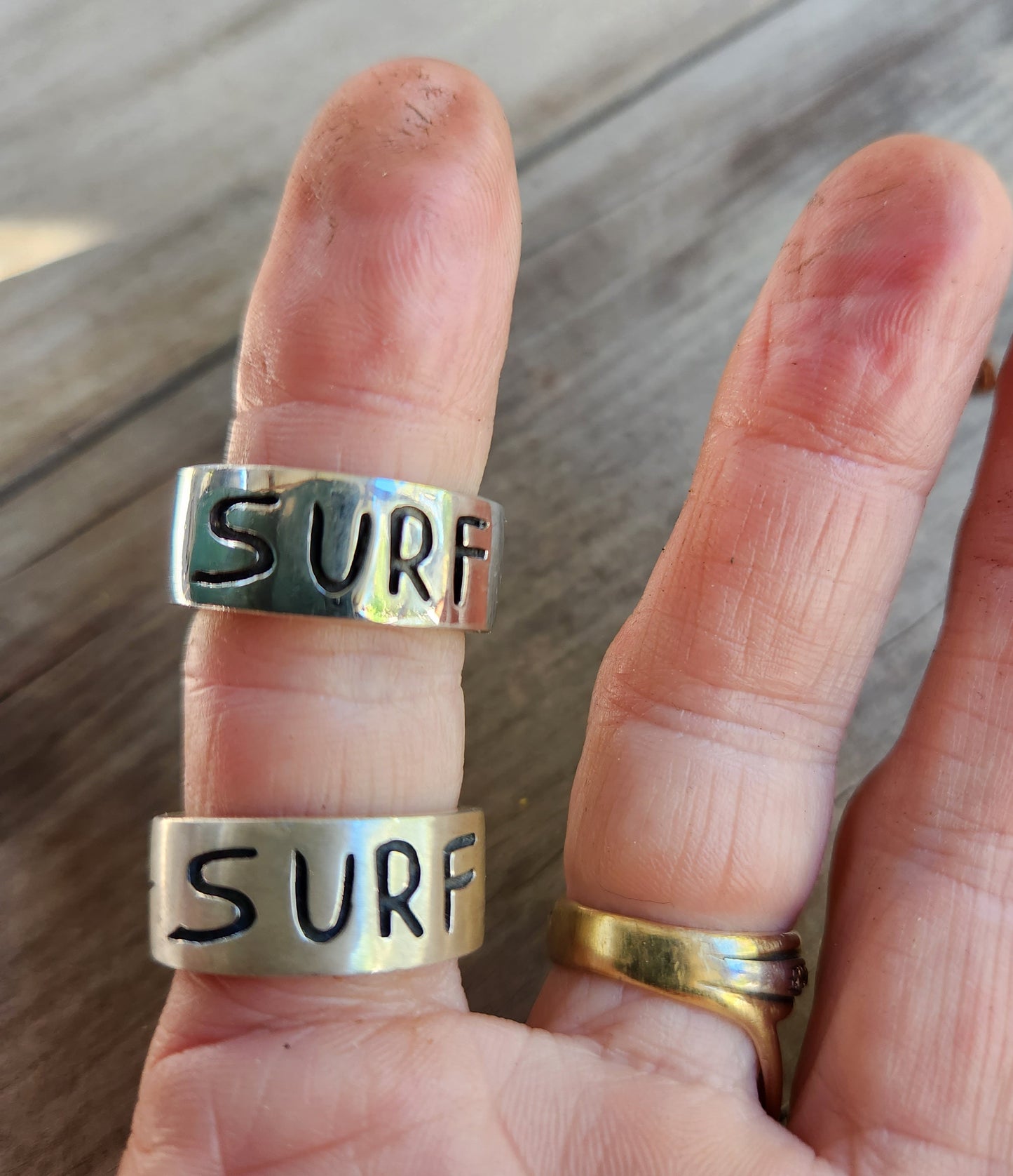 Surf ring,sterling silver,matt,surf board,small and large version,his and hers surfer ring,surf,surfing,wedding ring,surf board band,