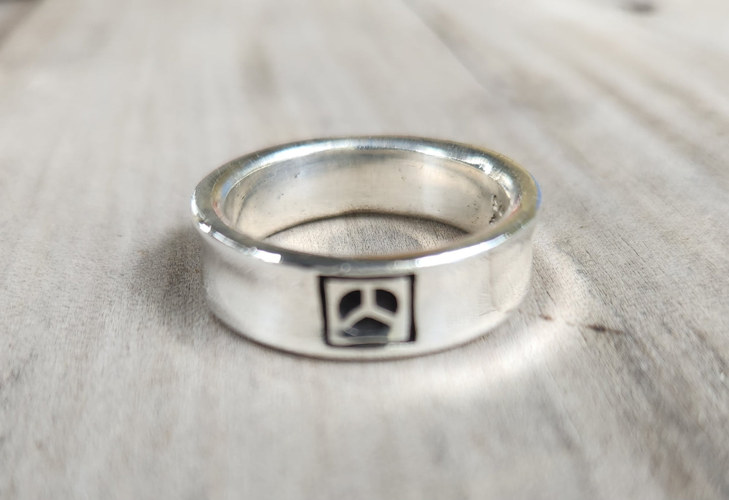 peace ring,sterling silver,concave band,hippy,rockabilly, hipster,signet, alternative,hand made,retro,boho,love,gypsy,