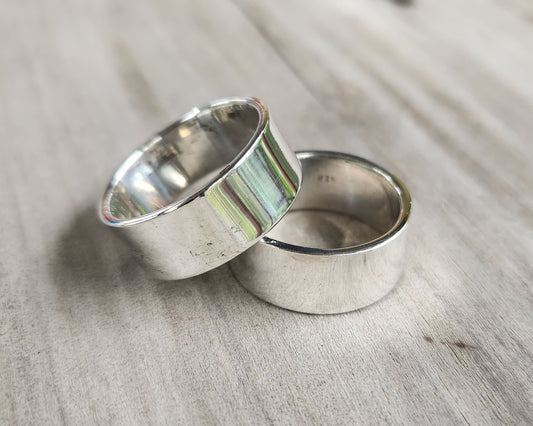 Plain silver ring,solid 9mm wide sterling silver band,wedding dress ring,unisex