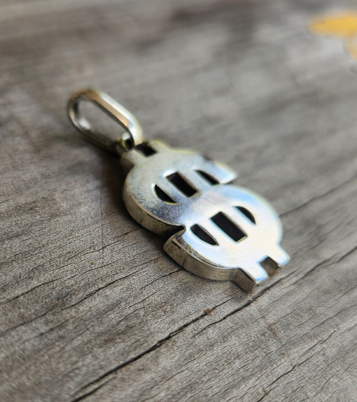 dollar pendant,sterling silver,money rapper,solid chunky necklace.