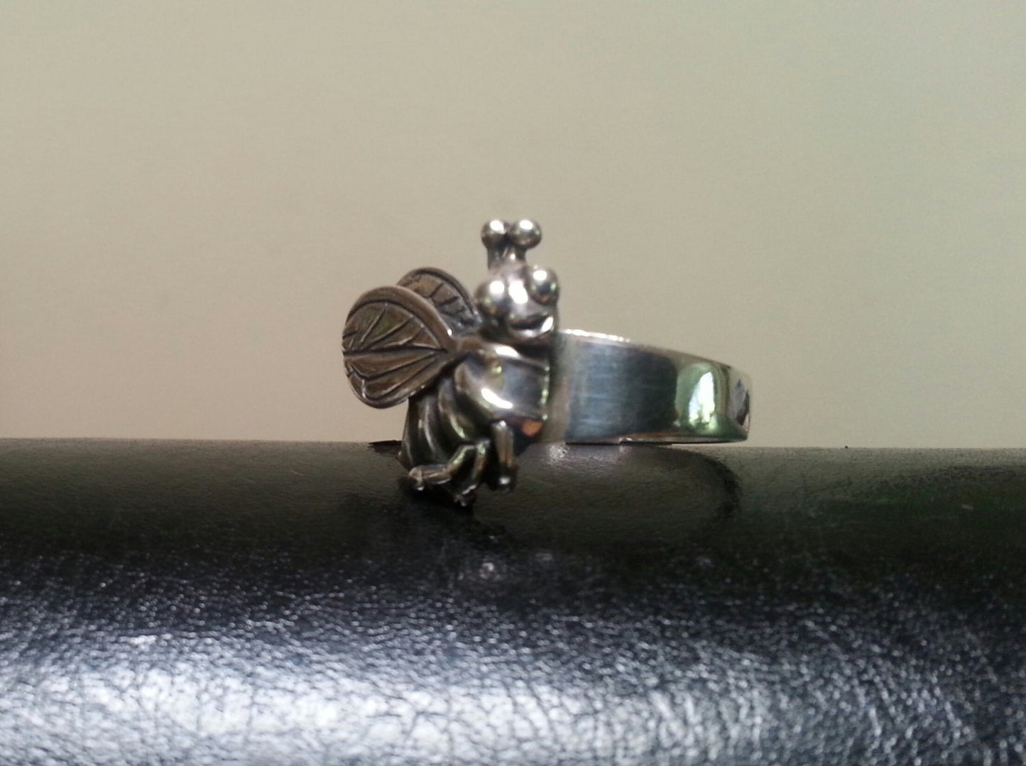 Bee ring,Sterling silver, bumble B,boho,insect,organic,nature,handmade,wasp,woodland ring