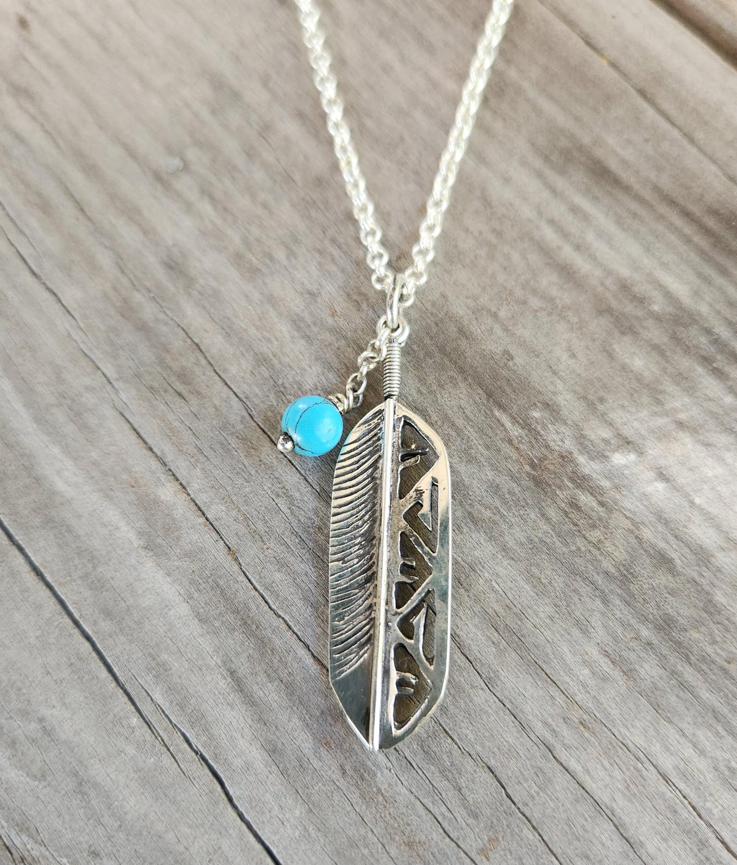 feather turquoise pendant,925 sterling silver,eagle,indian,gypsy,hippy,boho,aztec.