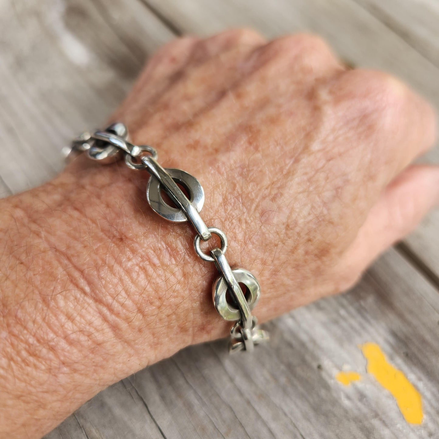 Solid silver bracelet,sterling silver,handmade,unisex,link bracelet,boho,