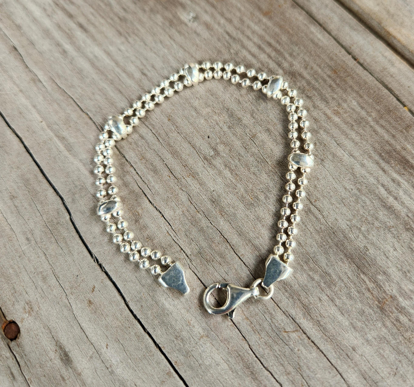 silver bead and wood bracelet,925 sterling silver,handmade coconut bracelet,boho,