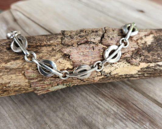 Solid silver bracelet,sterling silver,handmade,unisex,link bracelet,boho,