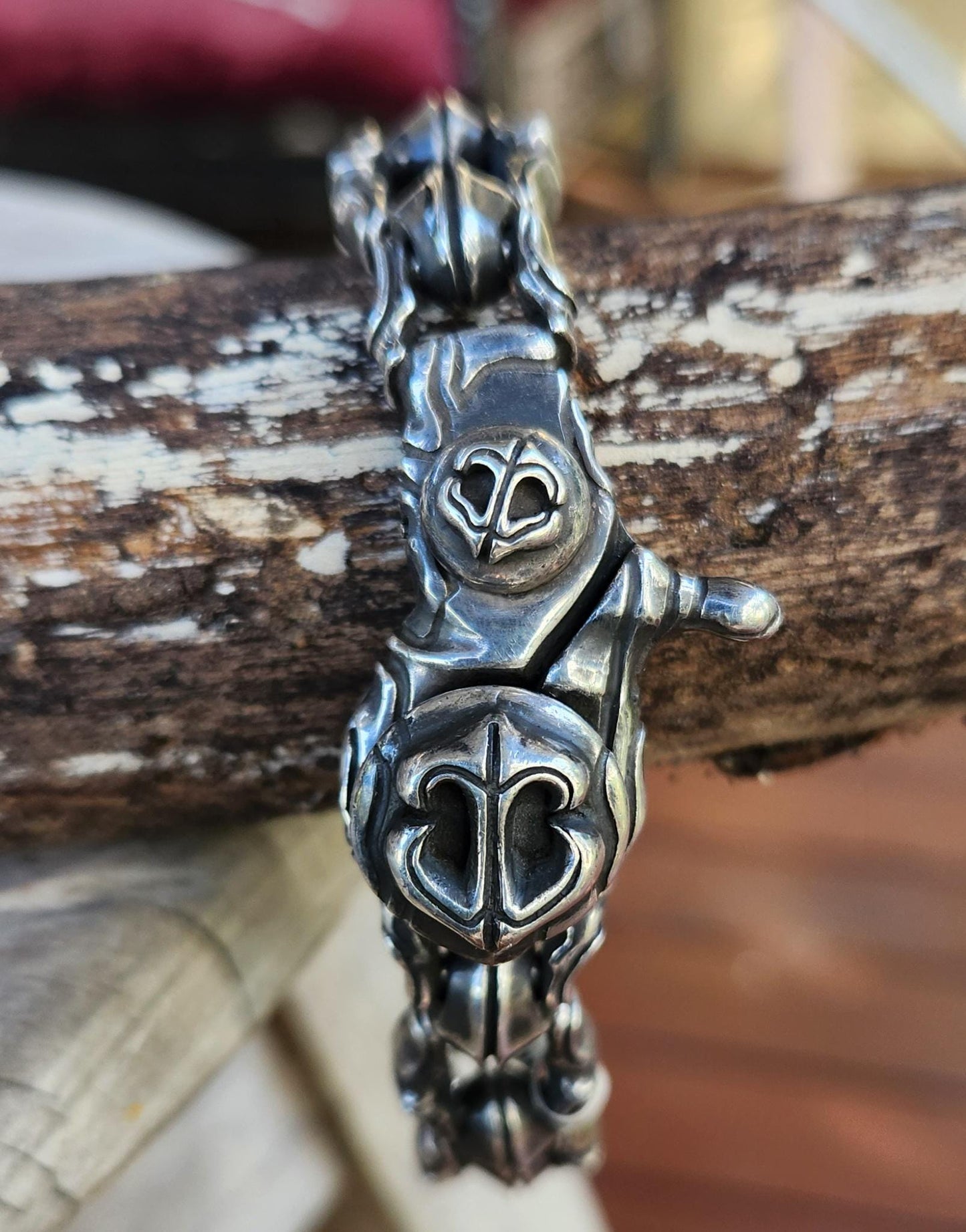 Silver heavy bracelet,sterling silver,anchor,sailor,handmade,steampunk,chunky chain,