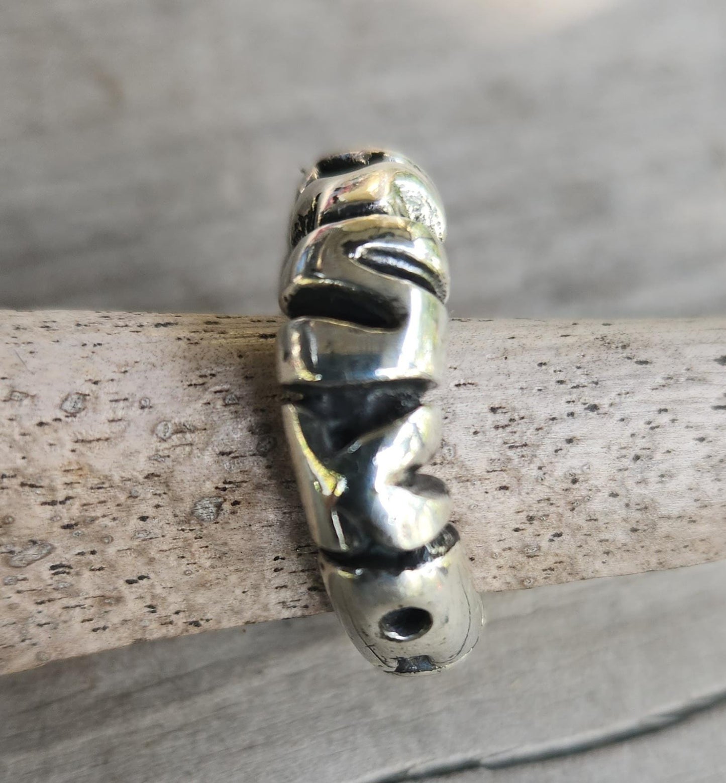 Skater ring,925 sterling "loonyskater" bubble graffiti writing,