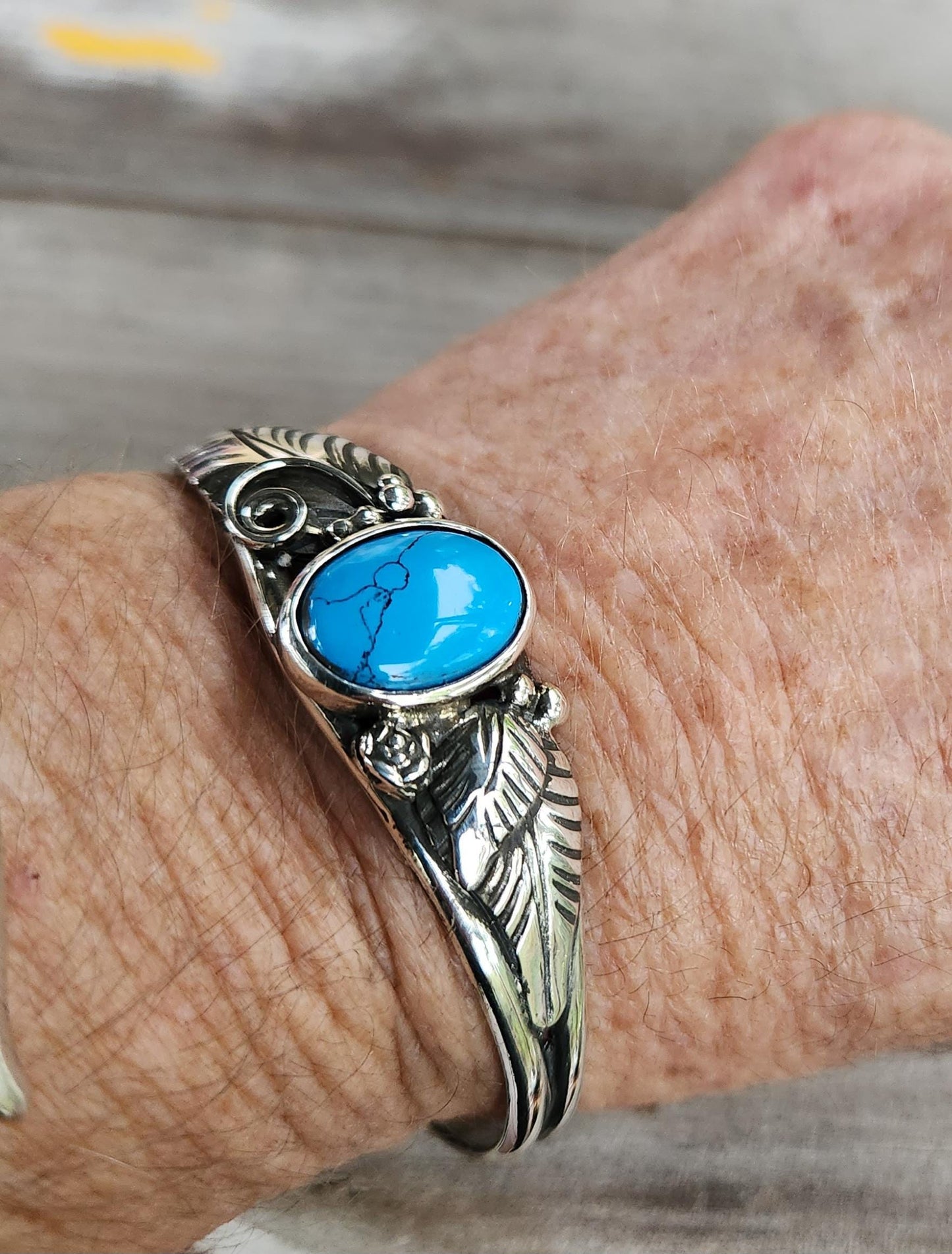 Turquoise cuff bracelet, sterling silver,Navajo Indian style,tribal,boho,handmade,gemstone bangle,goddess,gypsy,hippy