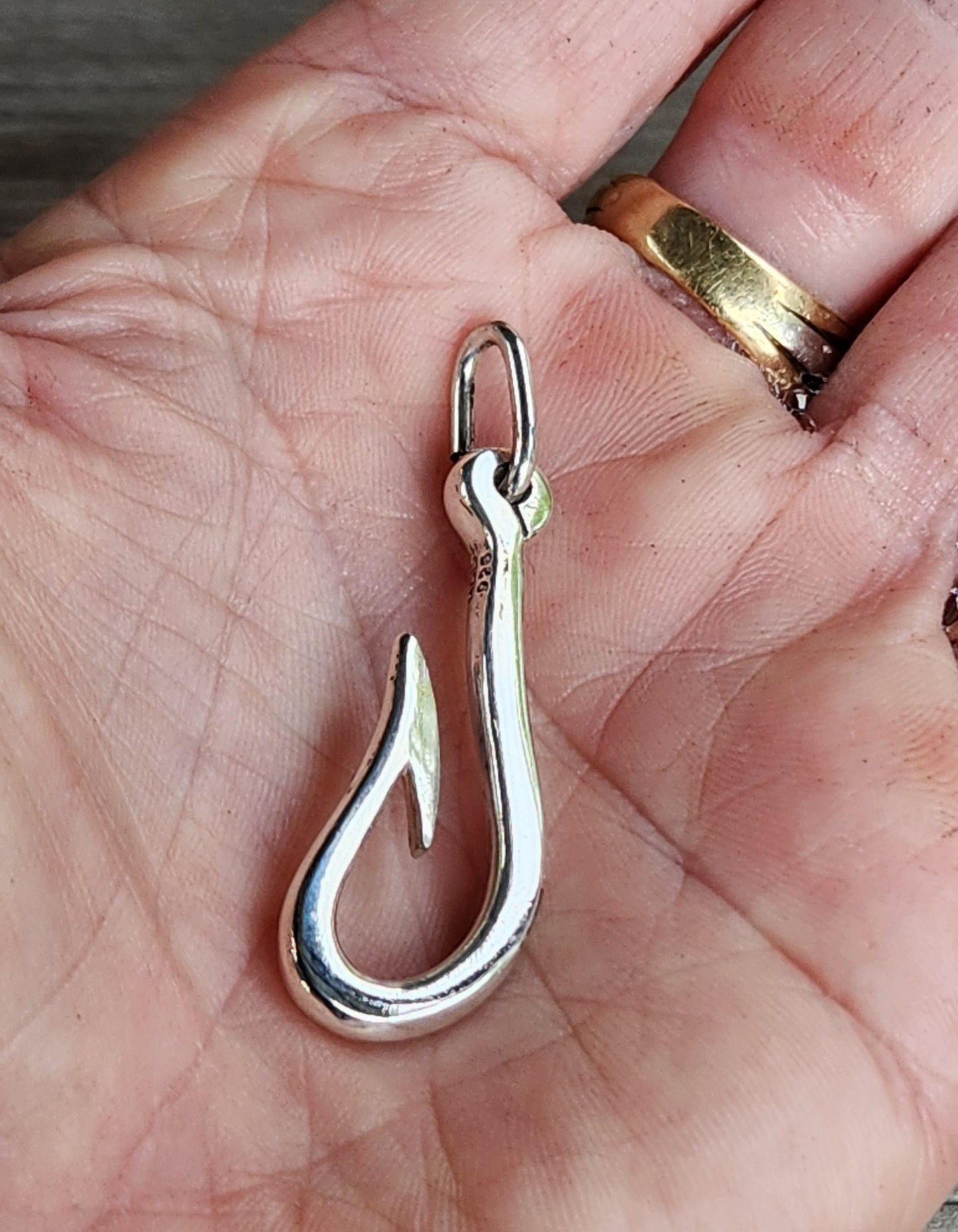 Fishhook pendant,sterling silver,nautical,maori pendant,tribal,sailor,ship,maritime,rockabilly,hipster,
