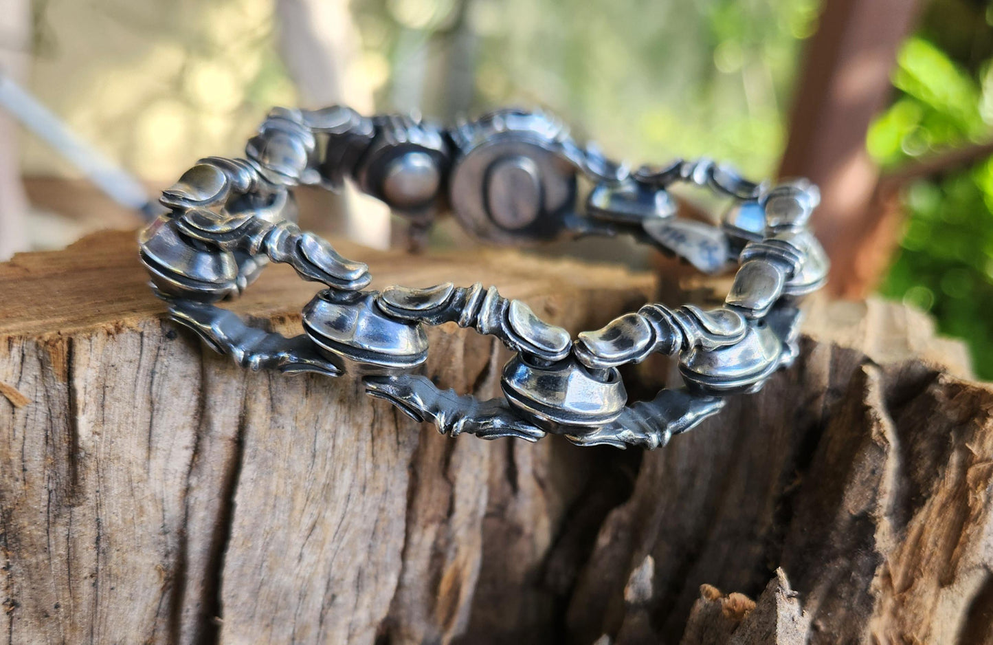Silver heavy bracelet,sterling silver,anchor,sailor,handmade,steampunk,chunky chain,