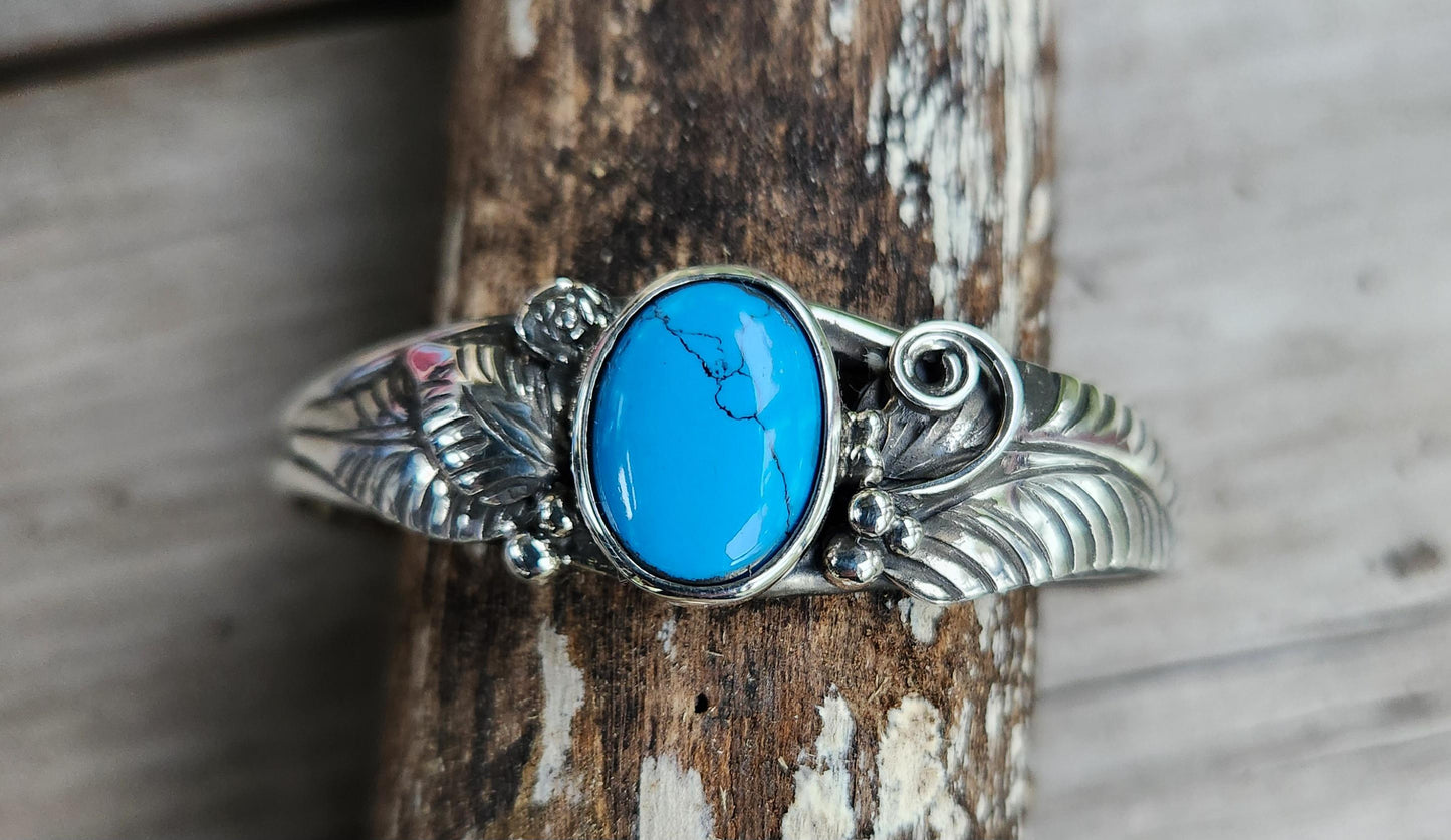 Turquoise cuff bracelet, sterling silver,Navajo Indian style,tribal,boho,handmade,gemstone bangle,goddess,gypsy,hippy